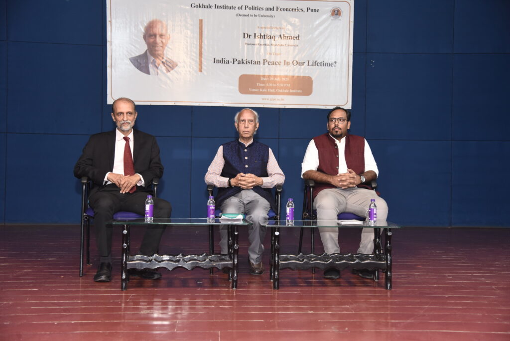 'India-Pakistan: Reconciliation Born?', at the Gokhale Institute of Political Science and Economics. Symposium concluded