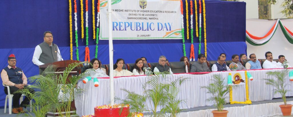 Dutta Meghe Institute of Higher Education and Research Abhimat University celebrates 75th Republic Day with enthusiasm