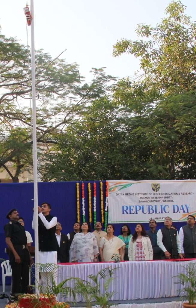 Dutta Meghe Institute of Higher Education and Research Abhimat University celebrates 75th Republic Day with enthusiasm