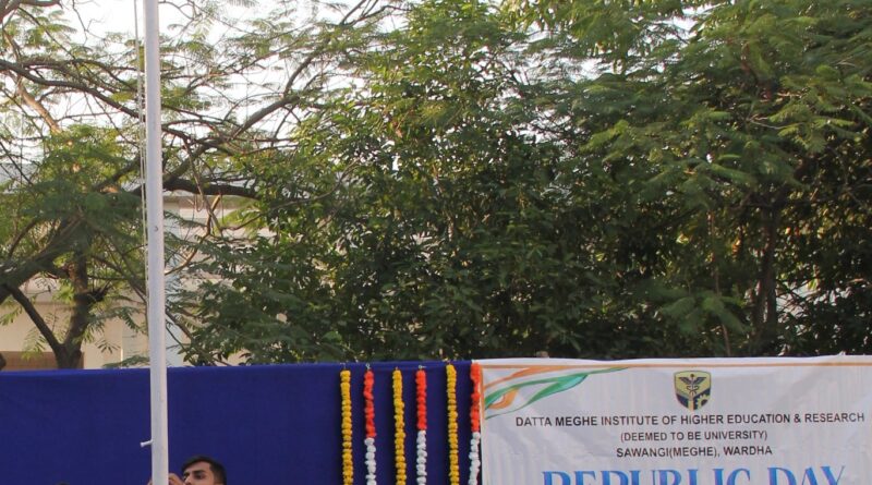 Dutta Meghe Institute of Higher Education and Research Abhimat University celebrates 75th Republic Day with enthusiasm