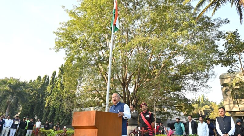 75th Republic Day celebrated with enthusiasm at Yashwantrao Chavan Maharashtra Open University