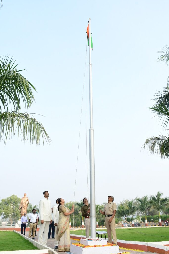 Flag Hoisting by Vice-Chancellor at 'SRTMNU' University