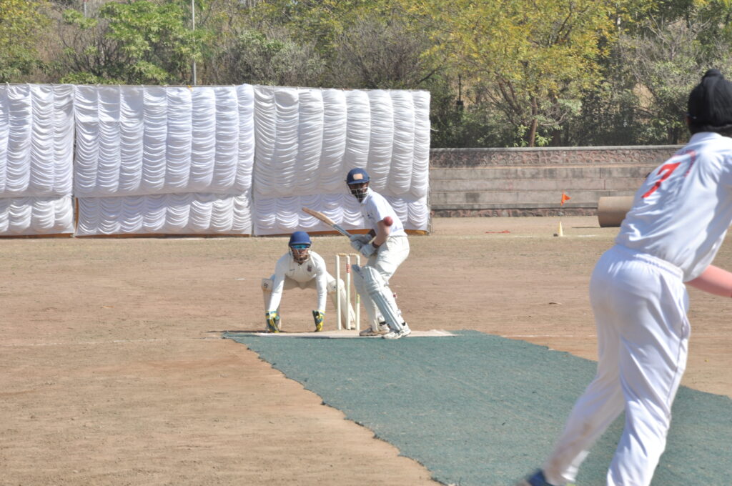 A strong match between three teams in the Western Divisional Inter University Cricket Tournament held at North Maharashtra University