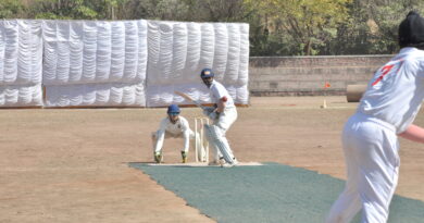 A strong match between three teams in the Western Divisional Inter University Cricket Tournament held at North Maharashtra University