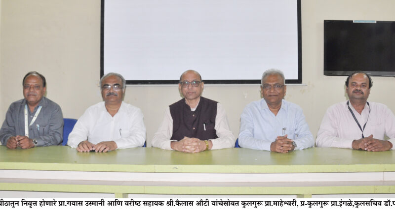 Prof. G A Osmani and Kailas Ooty of Uttar Maharashtra University on the occasion of their retirement