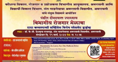 Organized Pandit Dindayal Upadhyay Departmental Employment Fair on 19th March at Amravati University