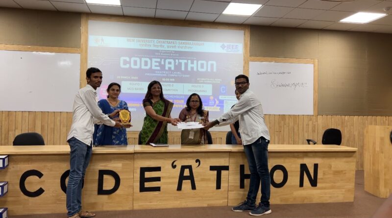 Students' enthusiastic response to IEEE's 'Code A Thon' competition at MGM University