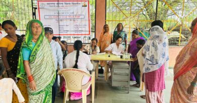 A health checkup and medical camp was conducted at Shivanai by the Maharashtra University of Health Sciences