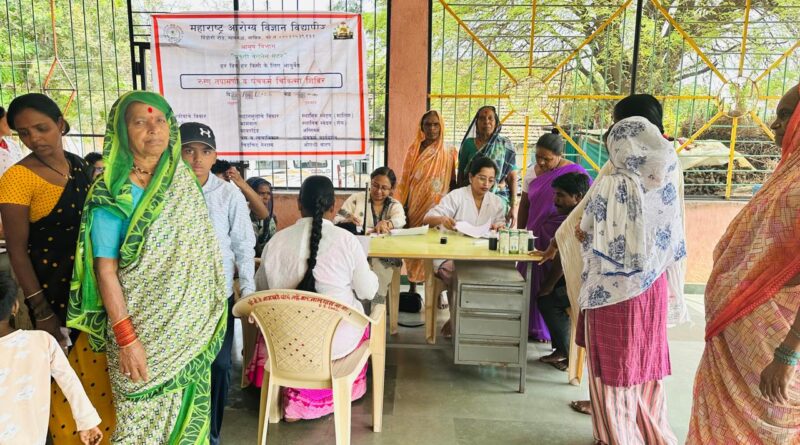 A health checkup and medical camp was conducted at Shivanai by the Maharashtra University of Health Sciences