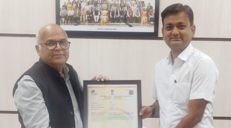 The invention of Dr. Suraj Arya, Assistant Professor of Haryana Central University, got a patent