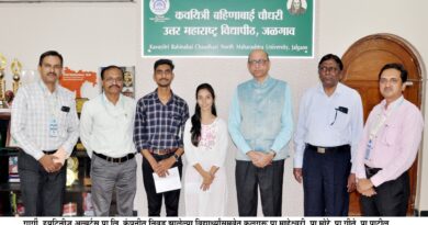 Selection of two students of School of Chemical Sciences, Uttar Maharashtra University in campus interview