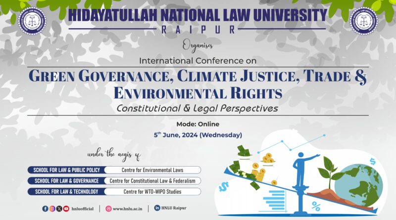 International conference organized on the occasion of World Environment Day at Hidayatullah National Law University