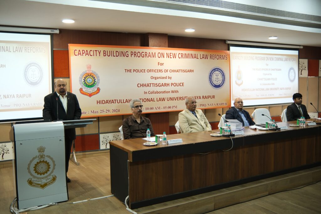 Organized capacity building program for new criminal laws in collaboration with HNLU and Chhattisgarh Police