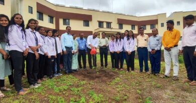 Dr Vitthal Shirke, Director of Research, planted trees in Halgaon College of Agriculture