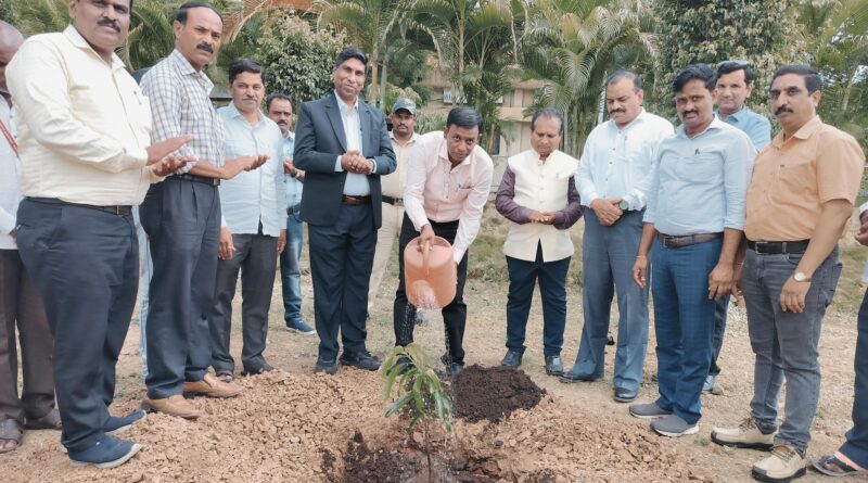 Assistant Registrar Pawar planted trees in Solapur University by giving 50 fruit saplings on his birthday