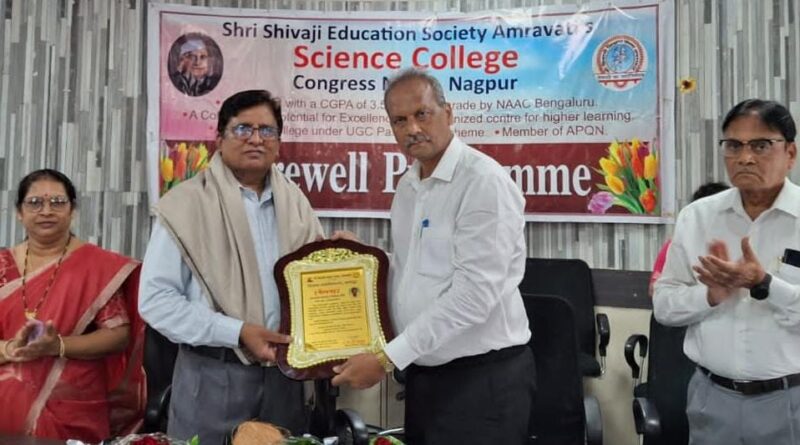 Prof. Dr. Ramdas Khope of Sri Shivaji College of Science was felicitated on his retirement