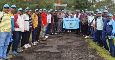 A tree plantation and plastic free campaign was completed at Vishramgad by the University of Health Sciences