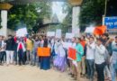 Demonstrations from ABVP and Jijiyas about incident in West Bengal at B J Govt College