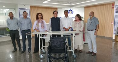 Sambharya Foundation presented wheelchairs and stretchers to Sri Vishwakarma Kaushal University