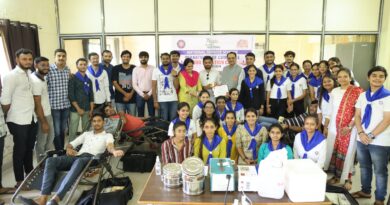 Blood donation camp held at Veer Narmad South Gujarat University