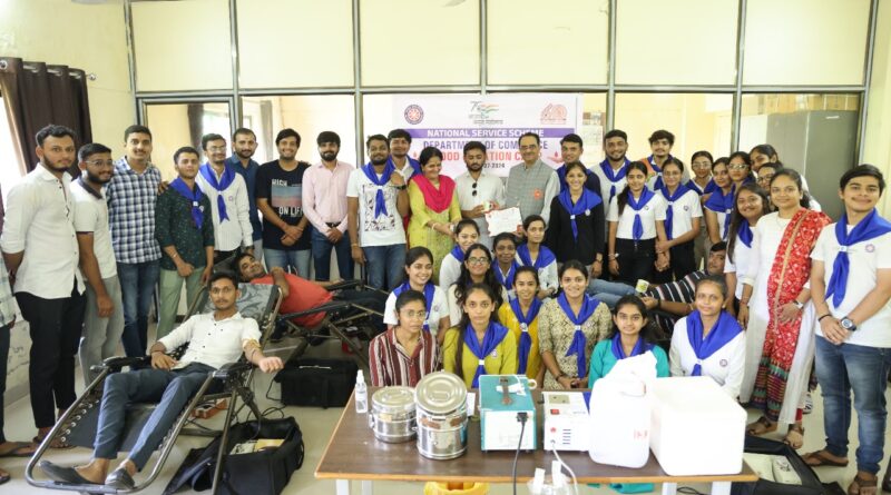 Blood donation camp held at Veer Narmad South Gujarat University