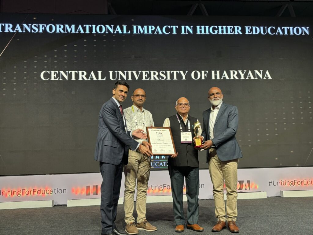 Central University of Haryana has received the prestigious IDA Award for its transformative impact in higher education