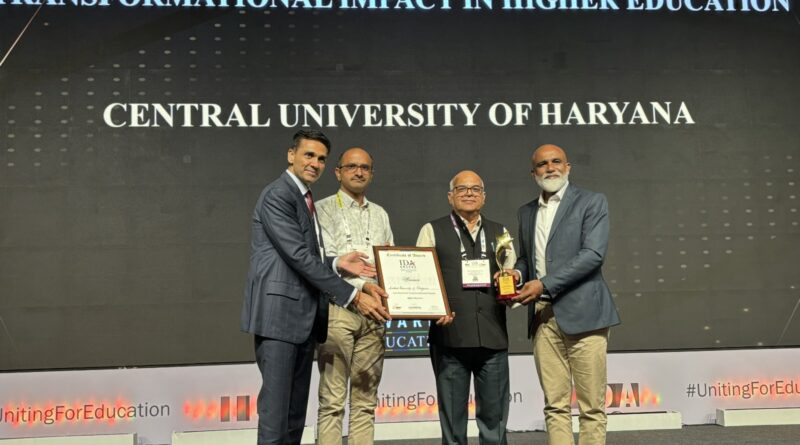 Central University of Haryana has received the prestigious IDA Award for its transformative impact in higher education