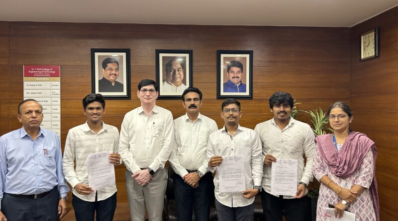 Selection of DY Patil engineering students for internship in ISRO