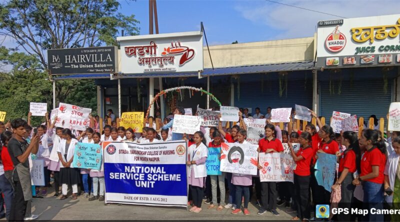 Sitabai Nargundkar Nursing Women College Nagpur organized peace march