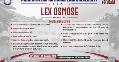 LexOsmose HNLU launches 7th edition of 'Single Credit Course Series'