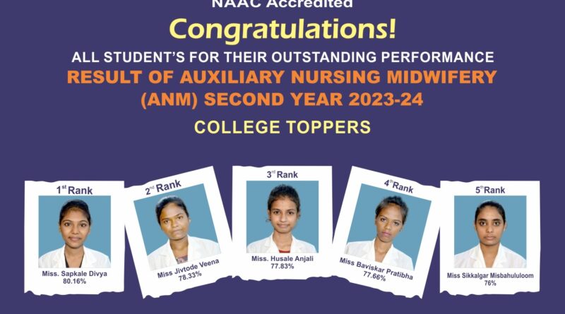 Excellent results of ANM second year students of Godavari Nursing College