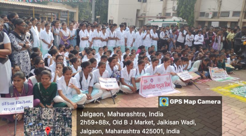 Godavari Nursing College students take part in march o create awareness on World AIDS Day