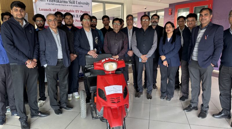 Students of Sri Vishwakarma Kaushal University made an e-vehicle for the disabled from scrap