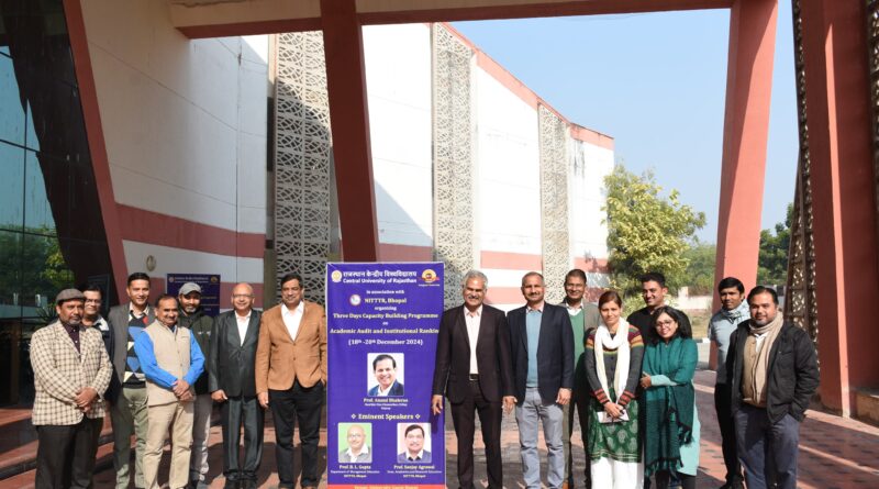 Successful organization of a three-day workshop on Academic Audit and Institutional Ranking in Central University of Rajasthan