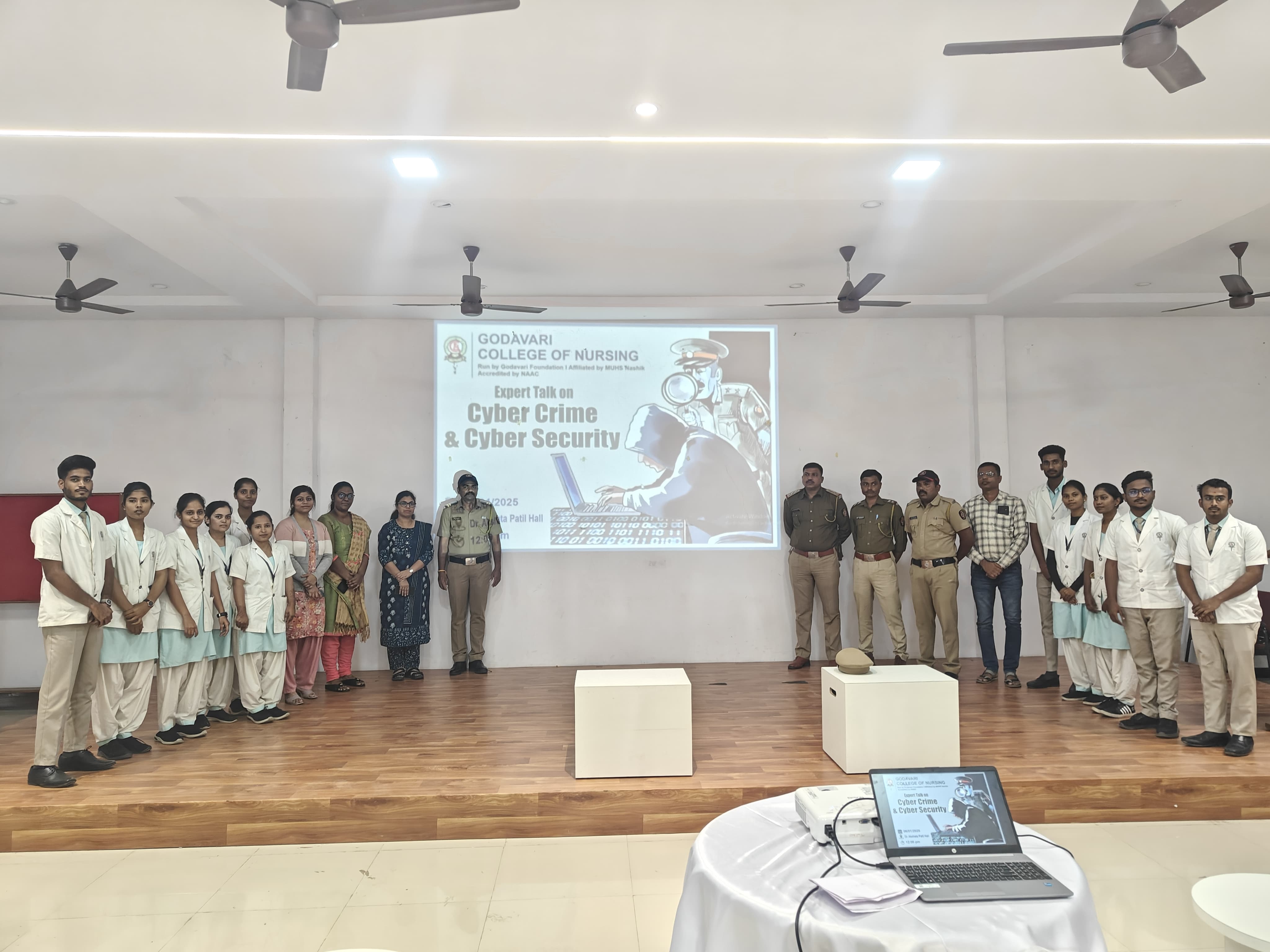 Expert lecture on cyber crime and cyber security held at Godavari Nursing College