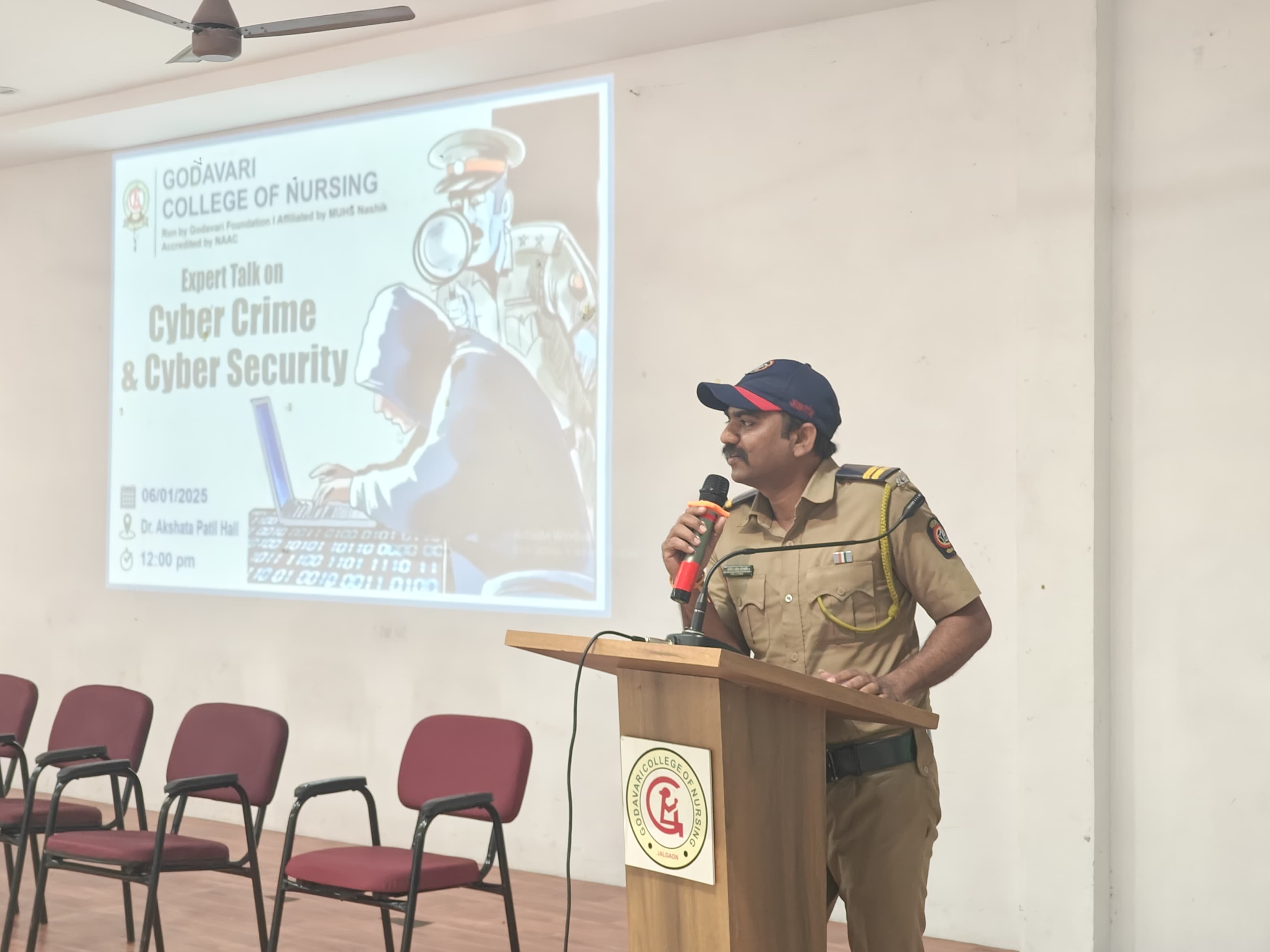 Expert lecture on cyber crime and cyber security held at Godavari Nursing College