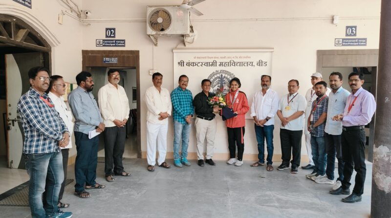 National Games silver medalist Nayan Bargaje felicitated at Sri Bankataswamy College