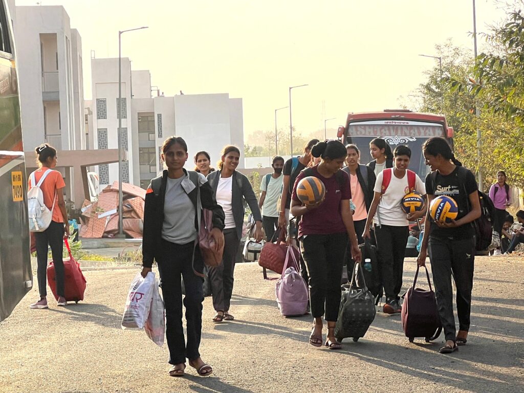 Teams from various universities arrive in Chandrapur for Maharashtra State Inter-University State Level Sports Festival