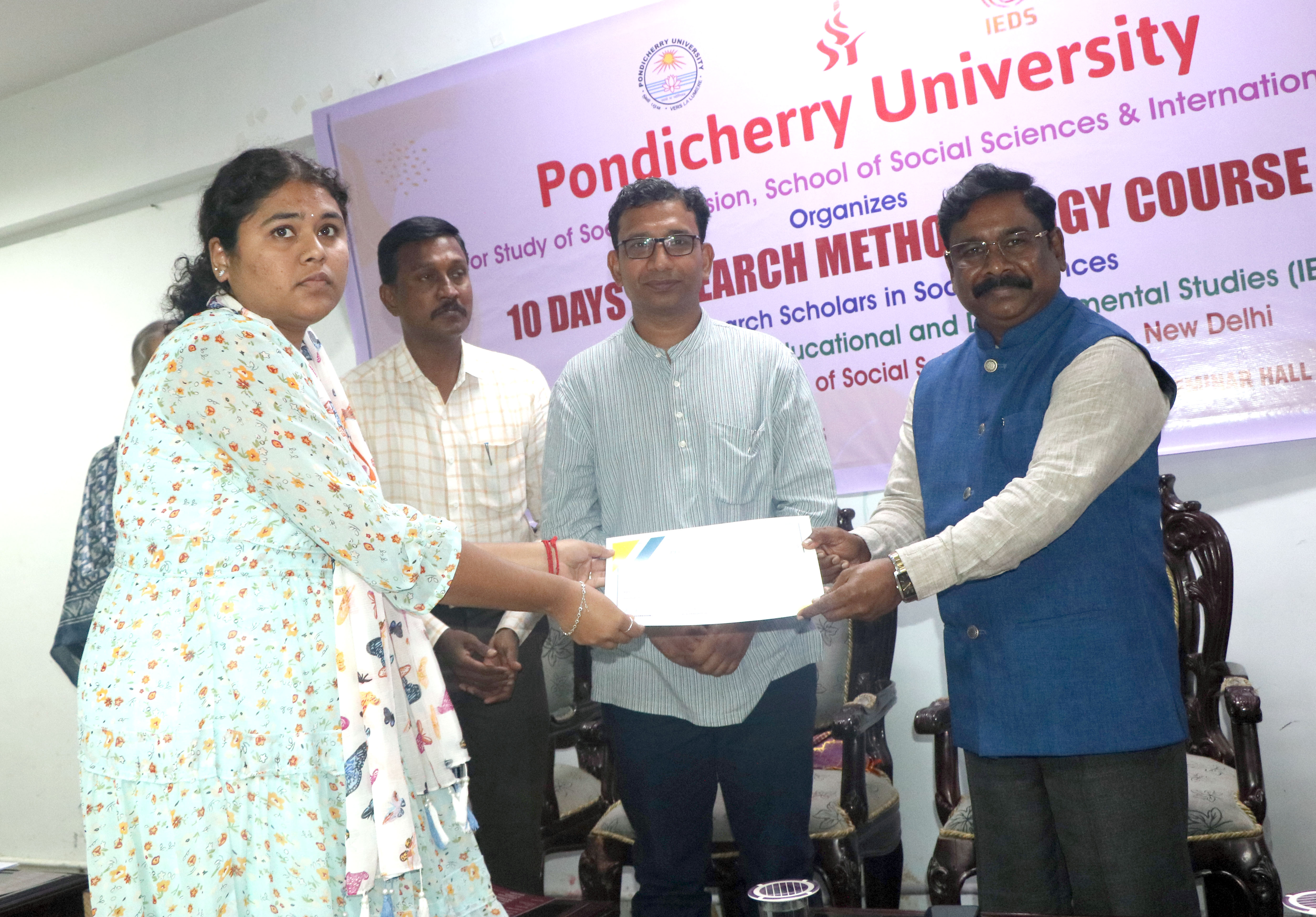 Valedictory Function Concludes Research Methodology Course at Pondicherry University