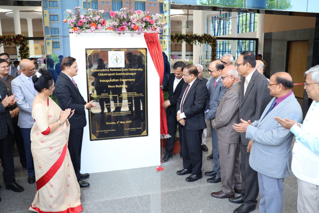 The newly constructed canteen (mess) building at Maharashtra National Law University was inaugurated with enthusiasm.