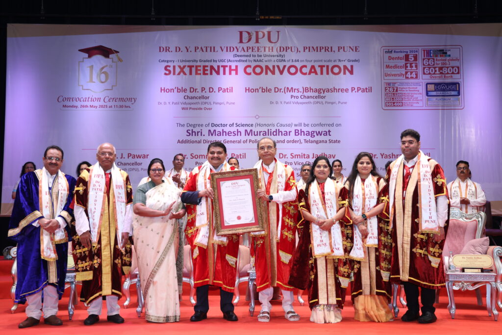 Dr. D. Y. Patil University (DPU) Pimpri, Pune's 16th convocation ceremony concluded with enthusiasm