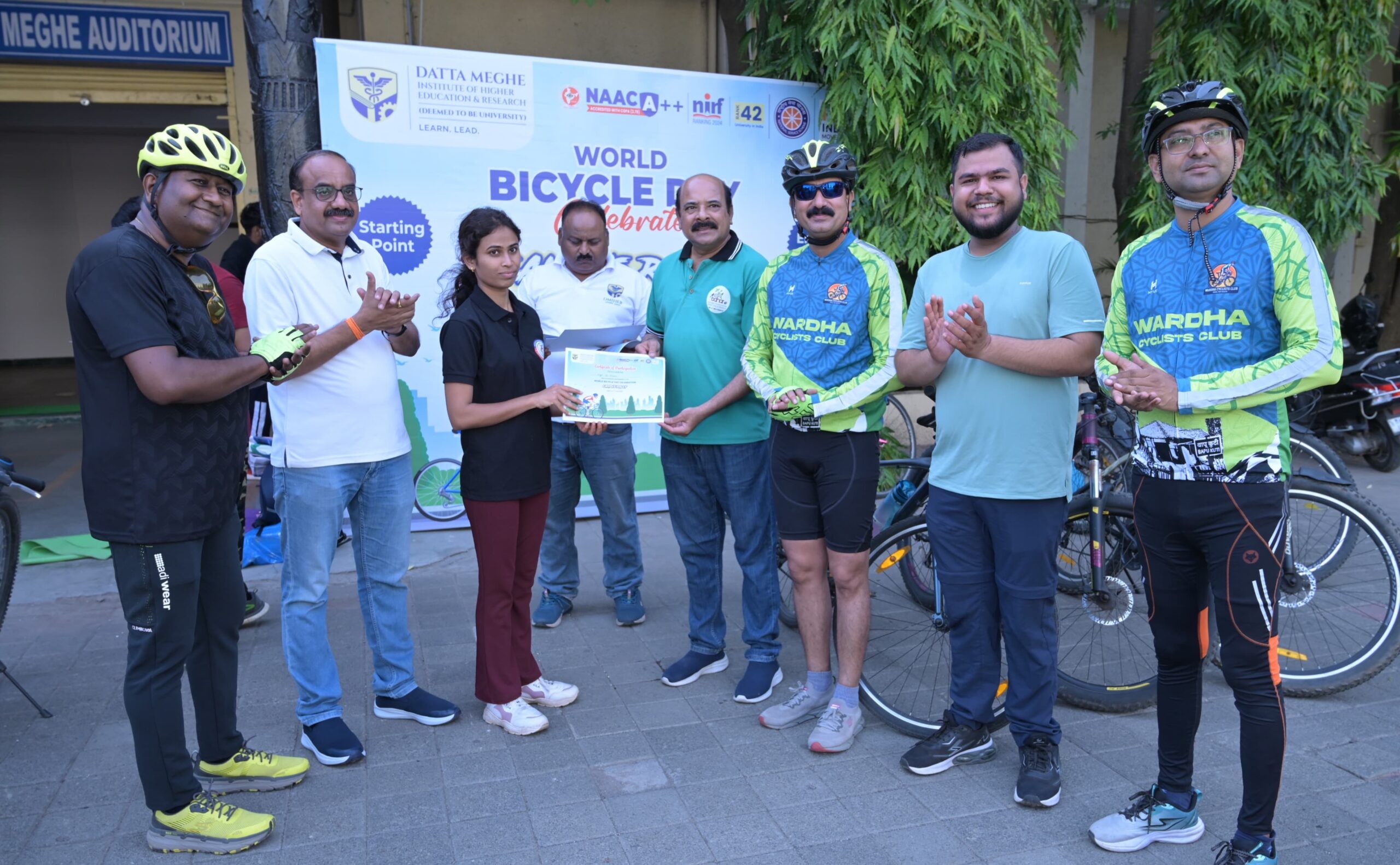 World Bicycle Day celebrated with enthusiasm at Datta Meghe Institute of Higher Education and Research Abhimat University