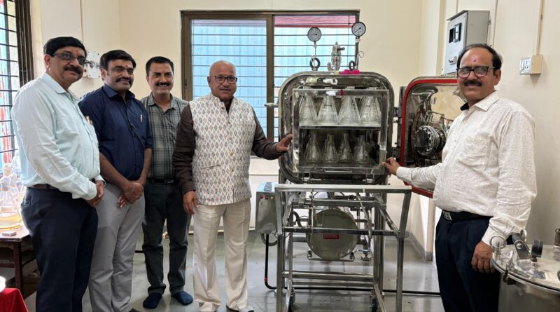 'Autoclave' sterilization machine operational at Agricultural Science Center Laboratory of Yashwantrao Chavan Maharashtra Open University