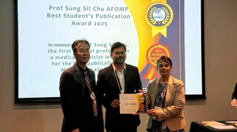 D. Y. Patil University's Shriram Rajurkar wins 'Best Publication Award' at global conference