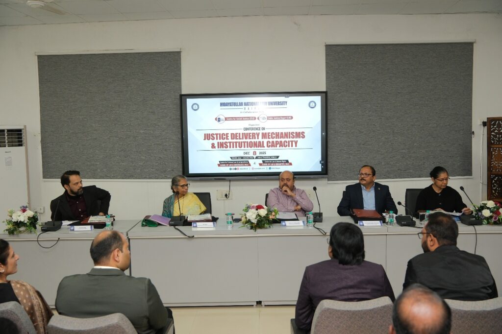 National Conference at HNLU: Comprehensive Discussion on “Justice Delivery Techniques and Institutional Capacity”.