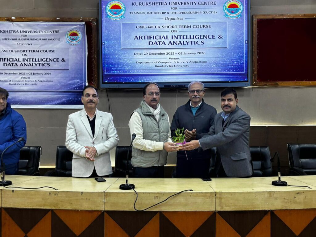 कुरुक्षेत्र विश्वविद्यालय में ‘एआई और डेटा एनालिटिक्स’ पर एक सप्ताह की कार्यशाला का शुभारंभ