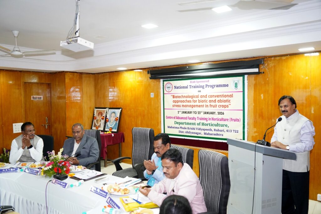 National training on biotechnology for biotic and abiotic stress management in fruit crops at Mahatma Phule Agricultural University, Rahuri.