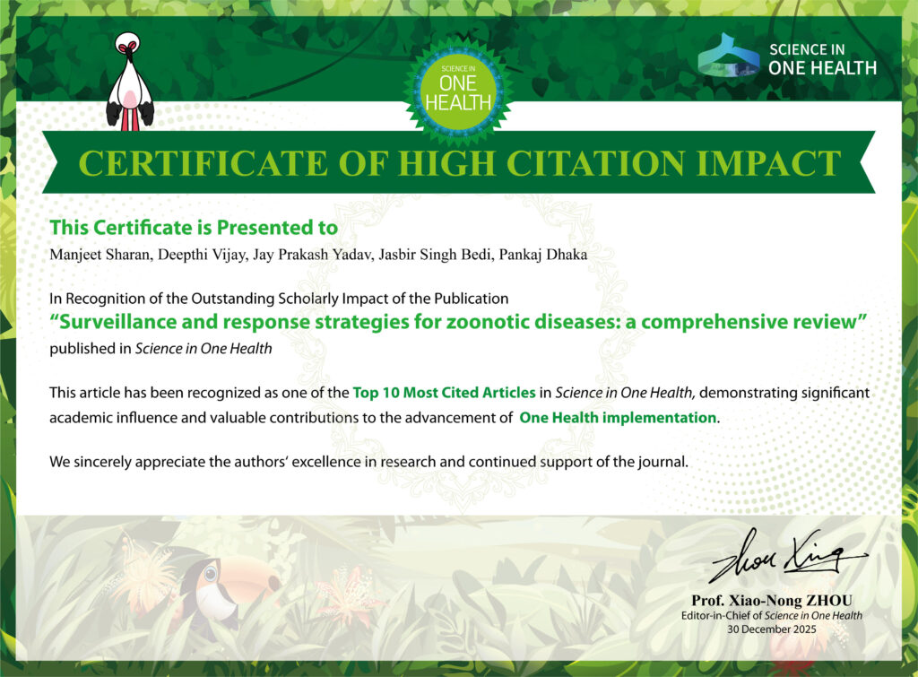 Veterinary Varsity Researchers Earn International Recognition for High-Impact One Health Research