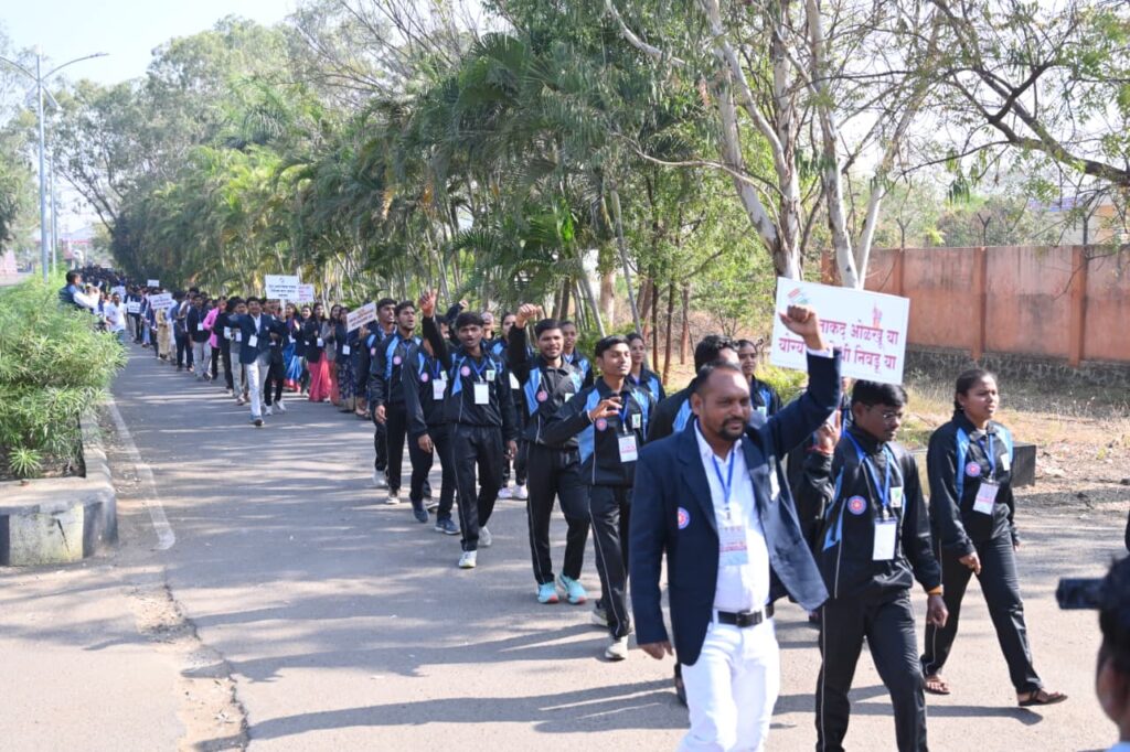 Voter awareness rally at Solapur University campus.