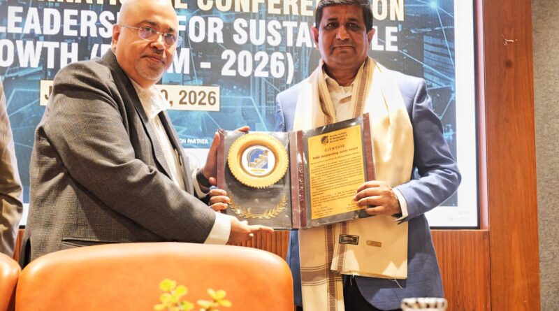 Professor (Dr.) Manoj Kumar Sinha, Vice-Chancellor of Dharmashastra National Law University, received the 'Outstanding Jurist Award'.